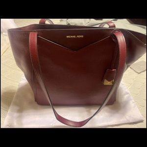 Burgundy MK Tote and Wallet